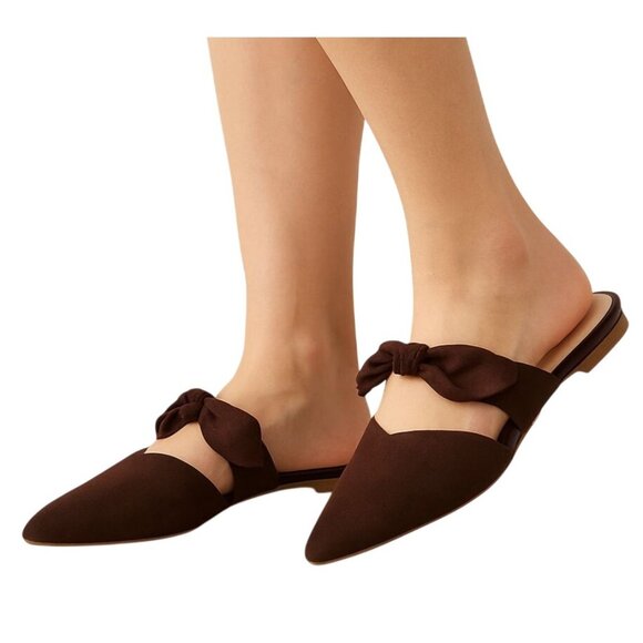 NEW Journee Collection Telulah Brown Faux Suede Slip-On Slide Sandals Size 8.5 - Picture 1 of 10